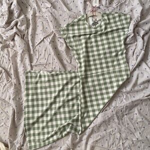Ciao Lucia Ferreira Gingham Dress in Sage Green